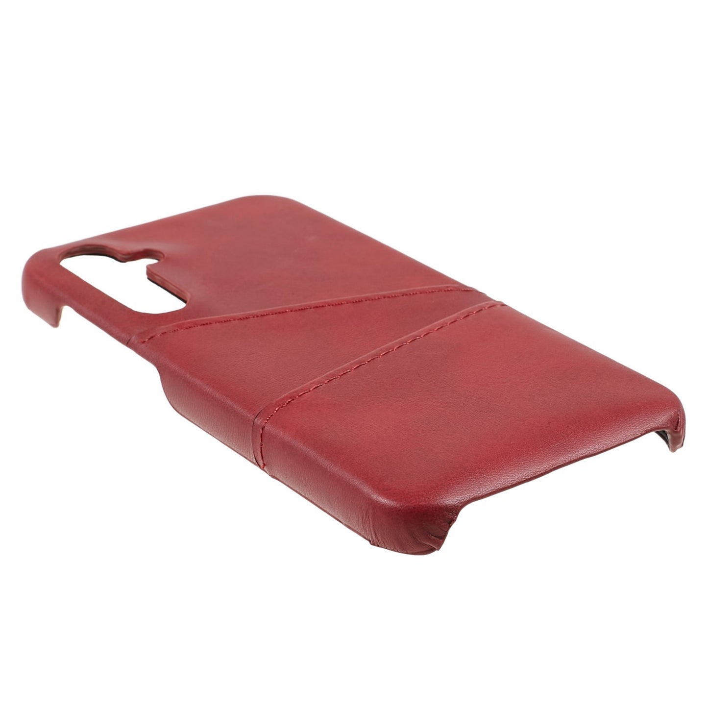 For Samsung Galaxy A55 5G Case Shockproof 2 Card Slots PU+PC Phone Cover - Red