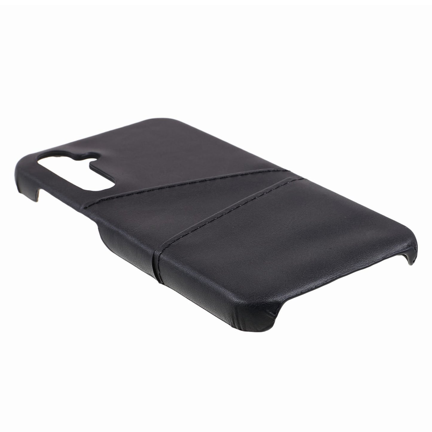 For Samsung Galaxy A55 5G Case Shockproof 2 Card Slots PU+PC Phone Cover - Black