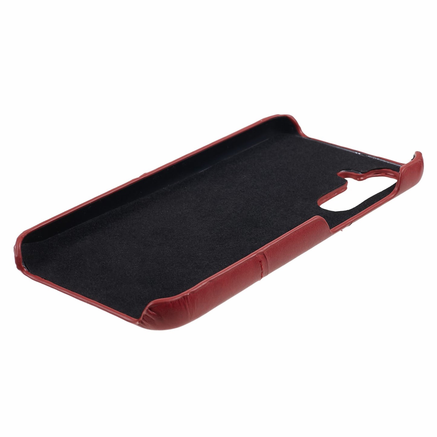 For Samsung Galaxy A15 5G Shockproof Case 2 Card Slots PU+PC Back Phone Cover - Red