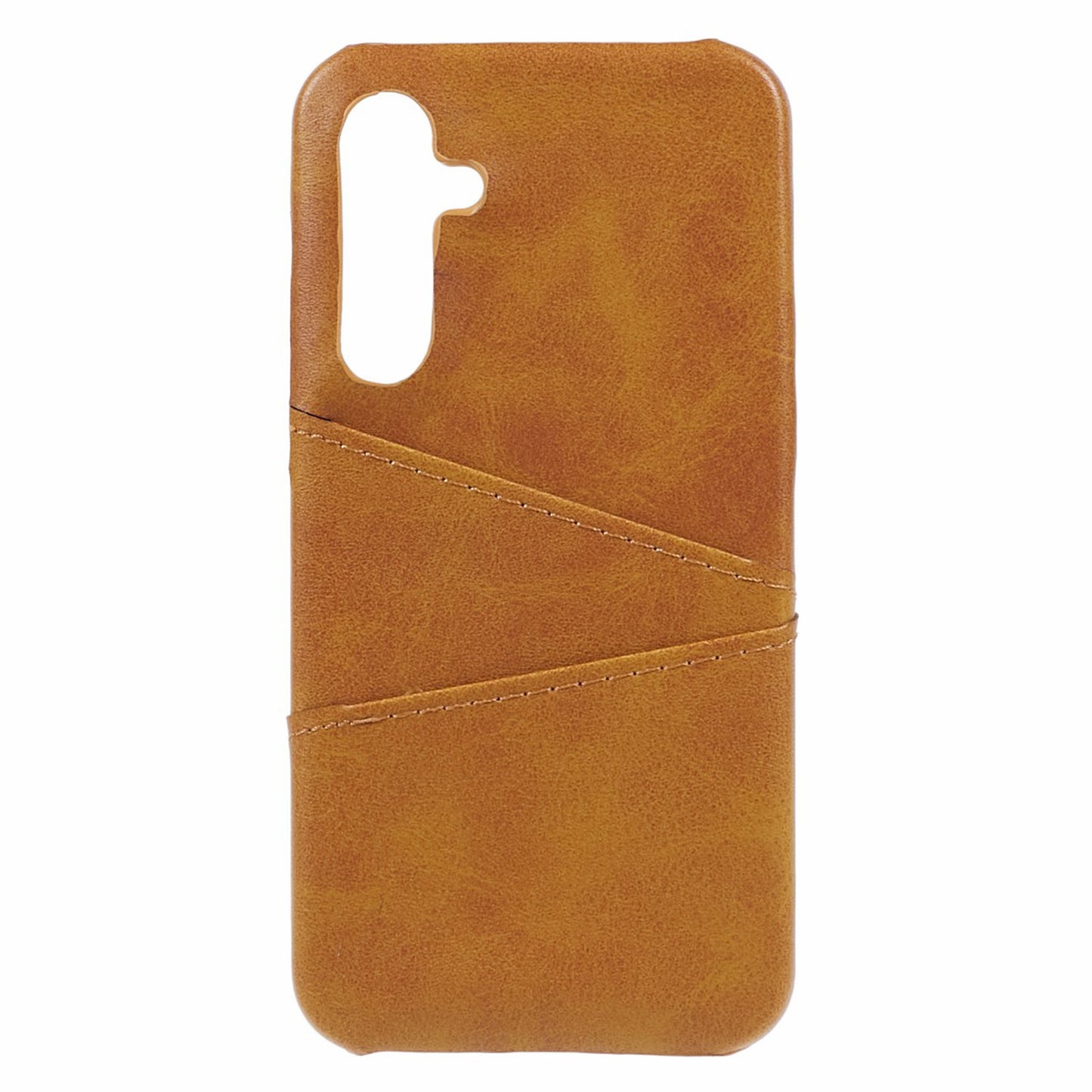 For Samsung Galaxy A15 5G Shockproof Case 2 Card Slots PU+PC Back Phone Cover - Brown