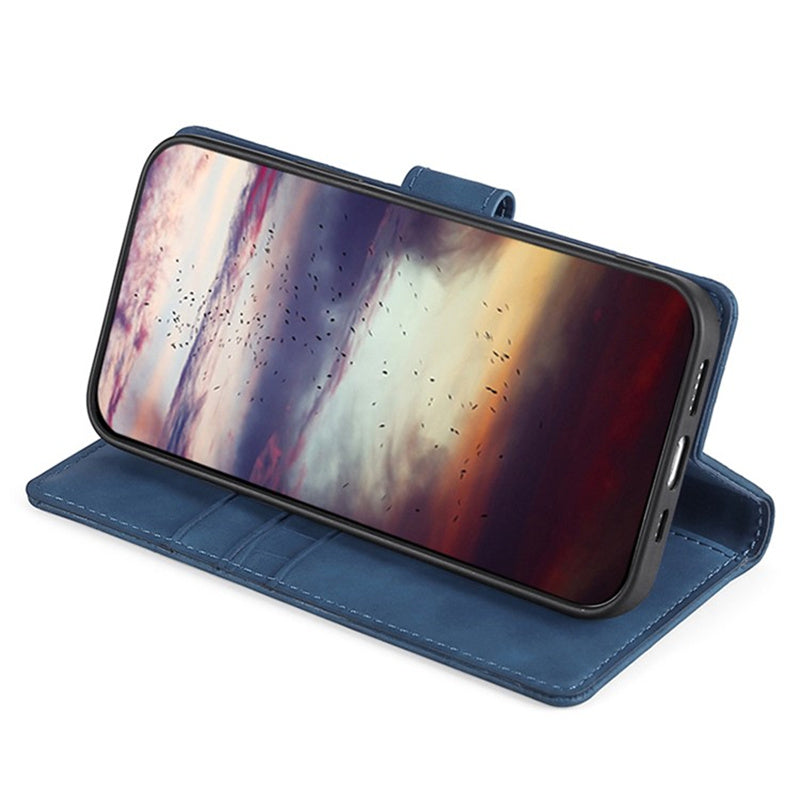 For Motorola Moto G34 5G Case Crocodile Texture Wallet Scratch-proof Protective Cover - Blue