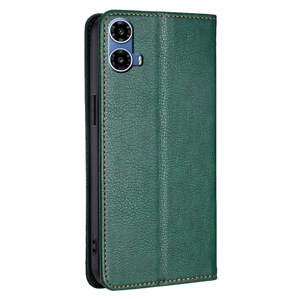 For Motorola Moto G34 5G Leather Case Wallet Cover Mobile Accessories Supplier - Green