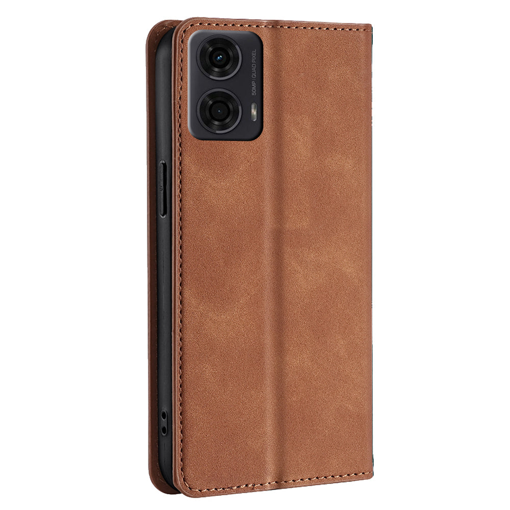 For Motorola Moto G24 4G / G04 4G Case Leather Phone Cover Mobile Accessories Wholesale - Light Brown