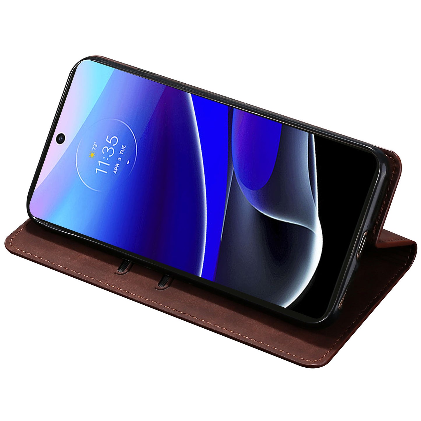 For Motorola Moto G24 4G / G04 4G Case Leather Phone Cover Mobile Accessories Wholesale - Dark Brown
