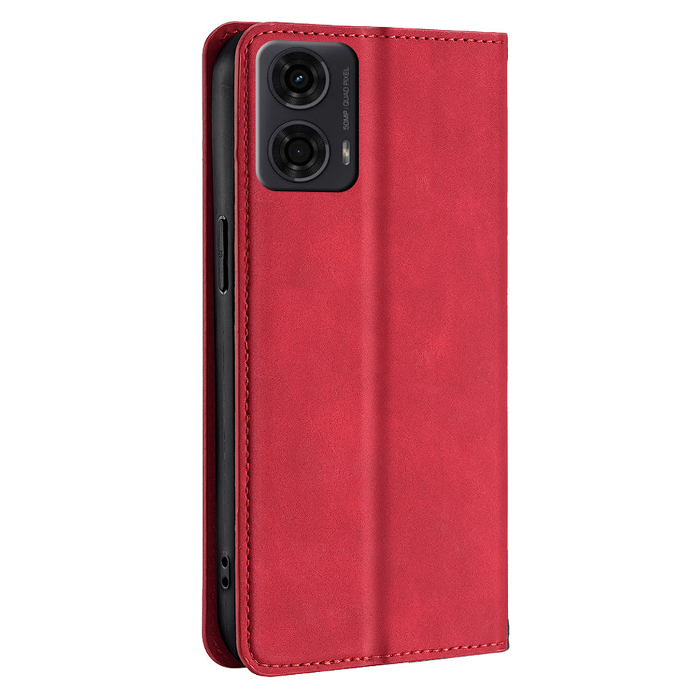 For Motorola Moto G24 4G / G04 4G Case Leather Phone Cover Mobile Accessories Wholesale - Red