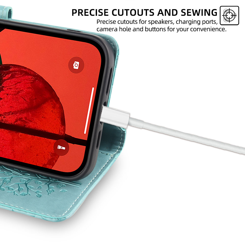 For Transsion Infinix Note 40 Pro 5G Case Tree Imprinted Stand Leather Wallet Phone Cover - Green