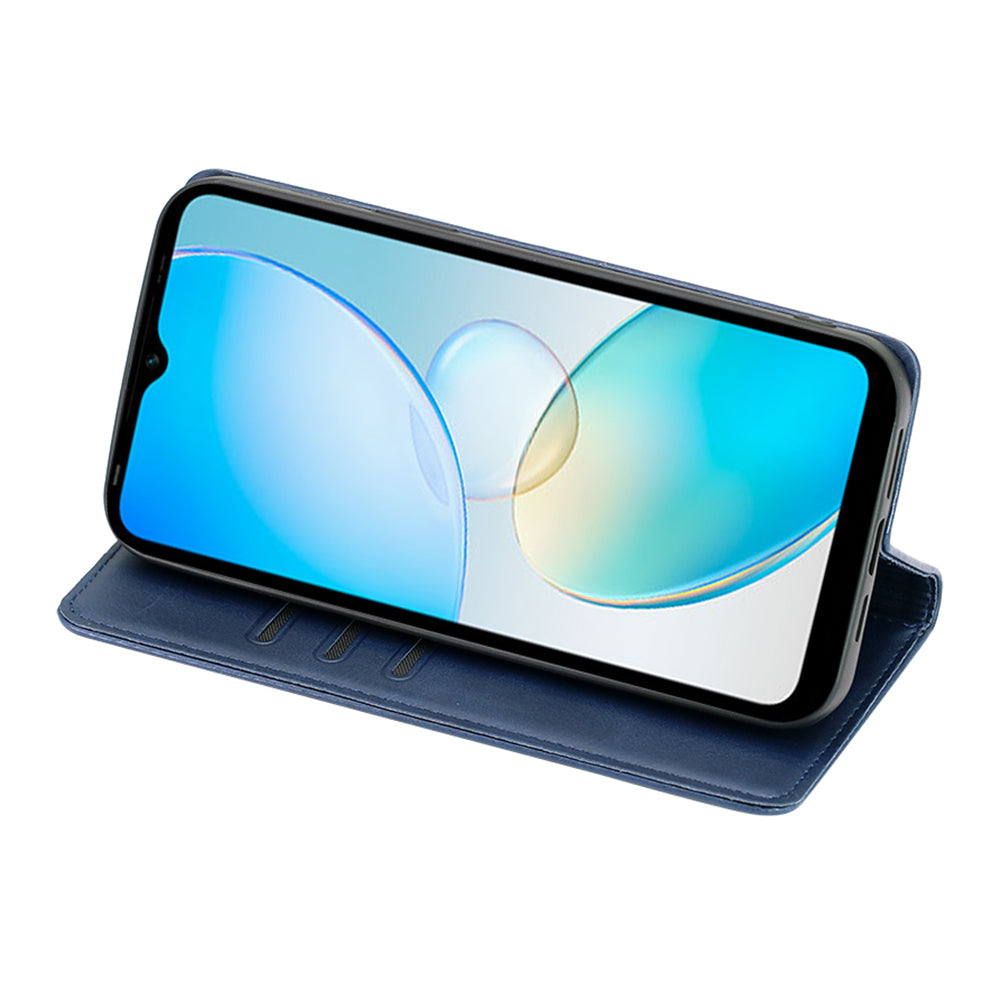 For Transsion Infinix Note 40 Pro 5G Case Magnetic Calf Textured Leather Phone Cover - Sapphire