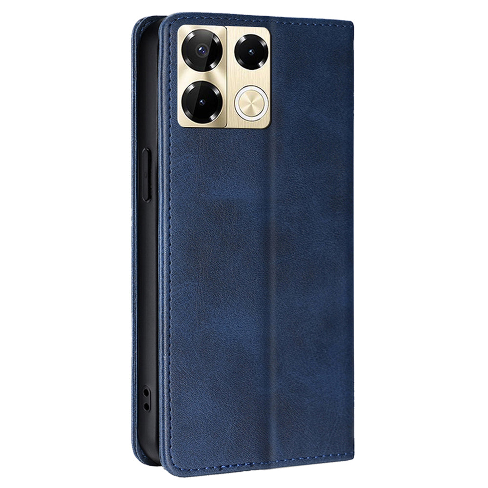 For Transsion Infinix Note 40 Pro 5G Case Magnetic Calf Textured Leather Phone Cover - Sapphire