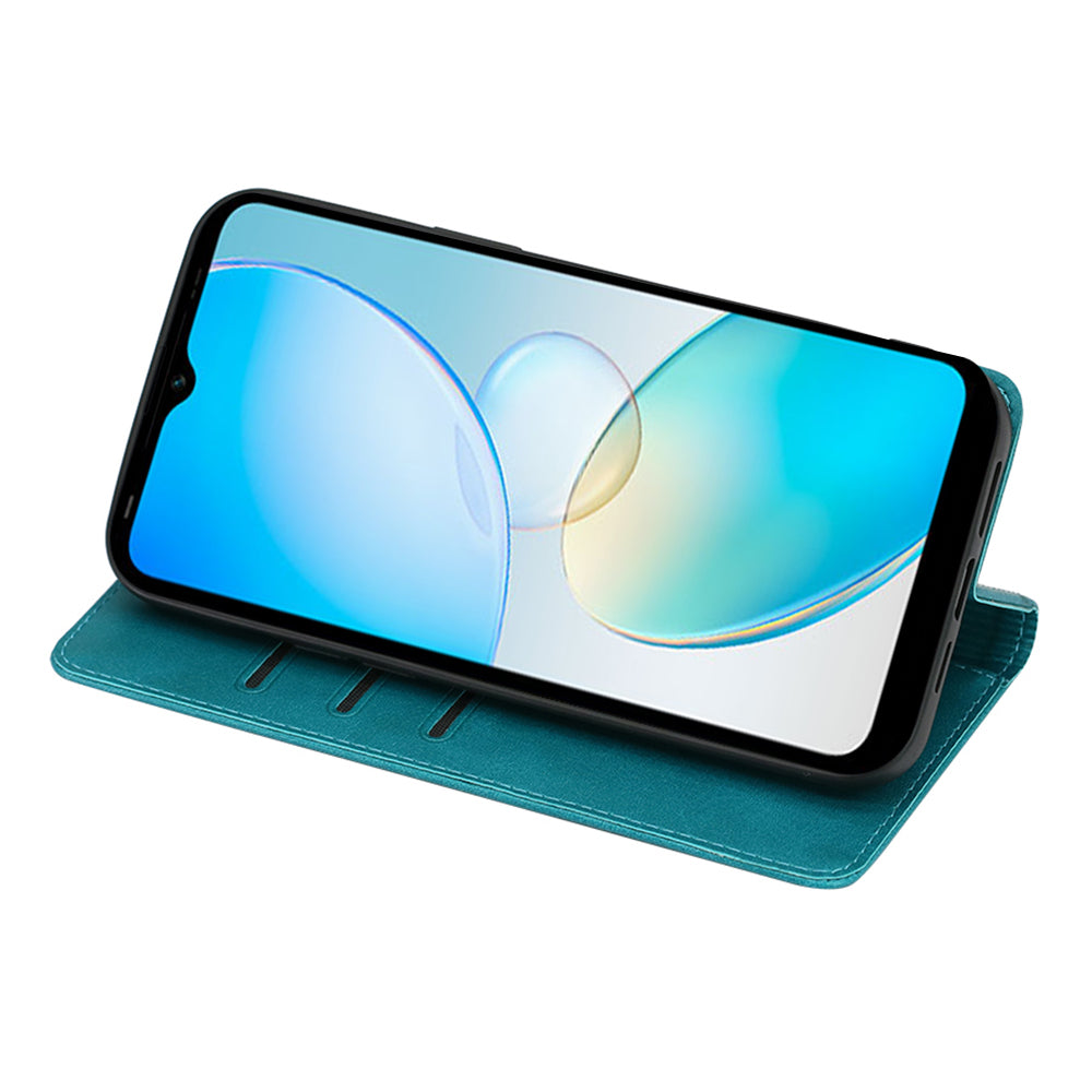 For Transsion Infinix Note 40 Pro 5G Case Magnetic Calf Textured Leather Phone Cover - Baby Blue