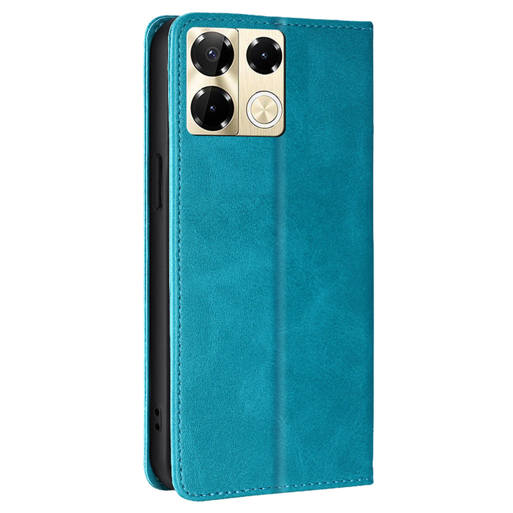 For Transsion Infinix Note 40 Pro 5G Case Magnetic Calf Textured Leather Phone Cover - Baby Blue