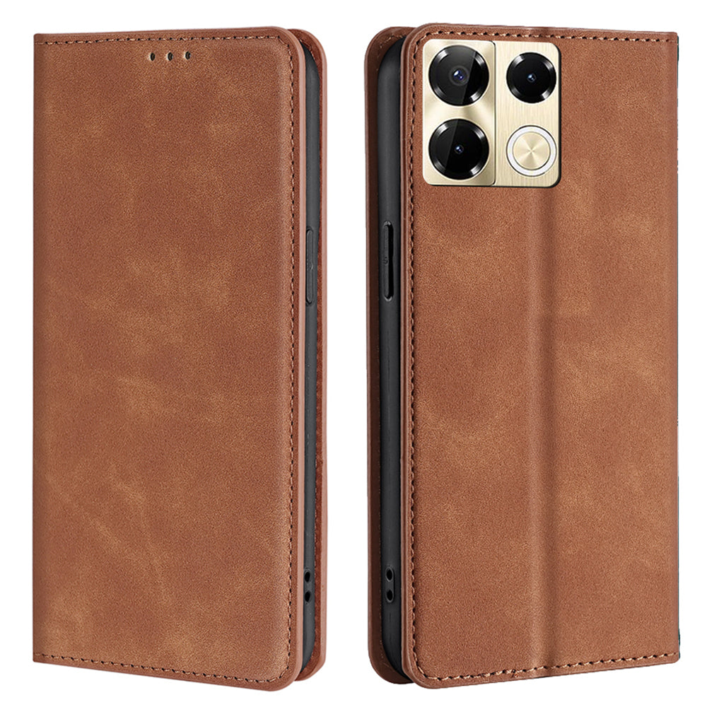 For Transsion Infinix Note 40 Pro 5G Leather Card Slots Phone Case Mobile Accessories Wholesale - Light Brown