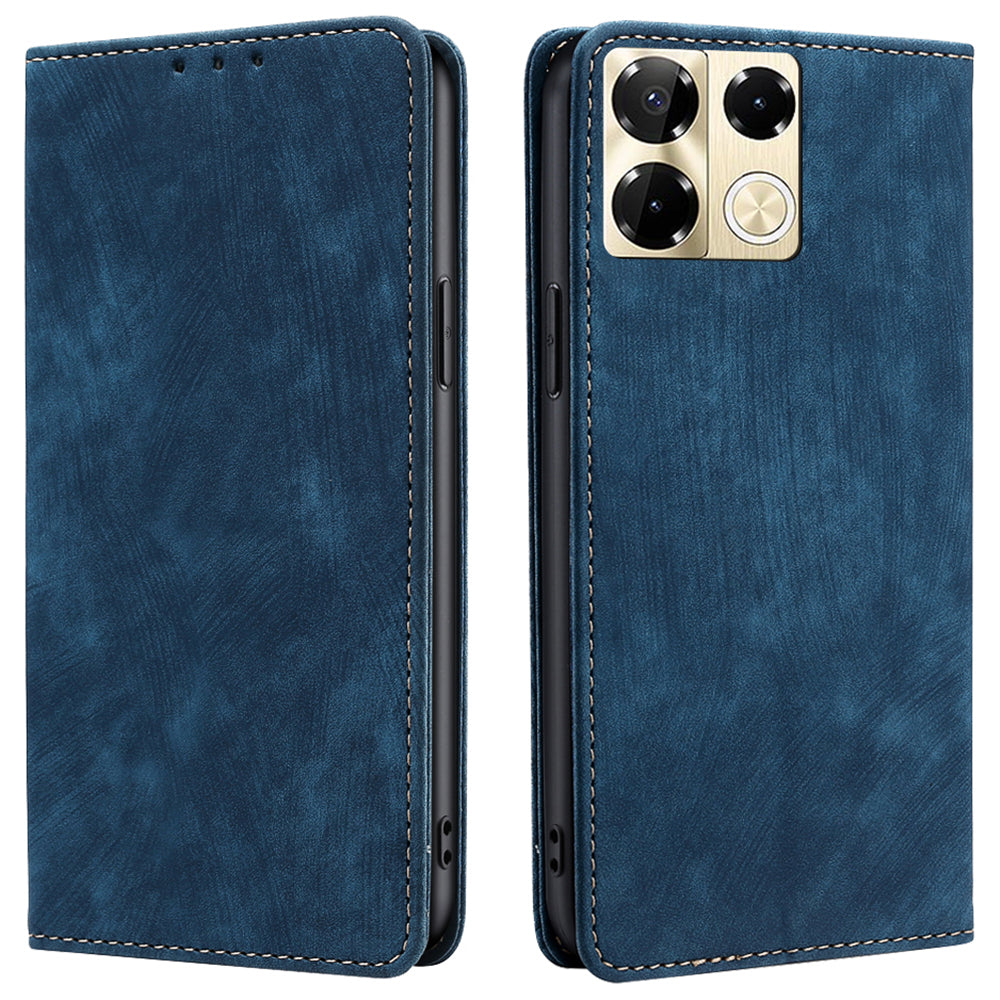 For Transsion Infinix Note 40 Pro 5G Case RFID Blocking Leather Phone Wallet Cover - Blue