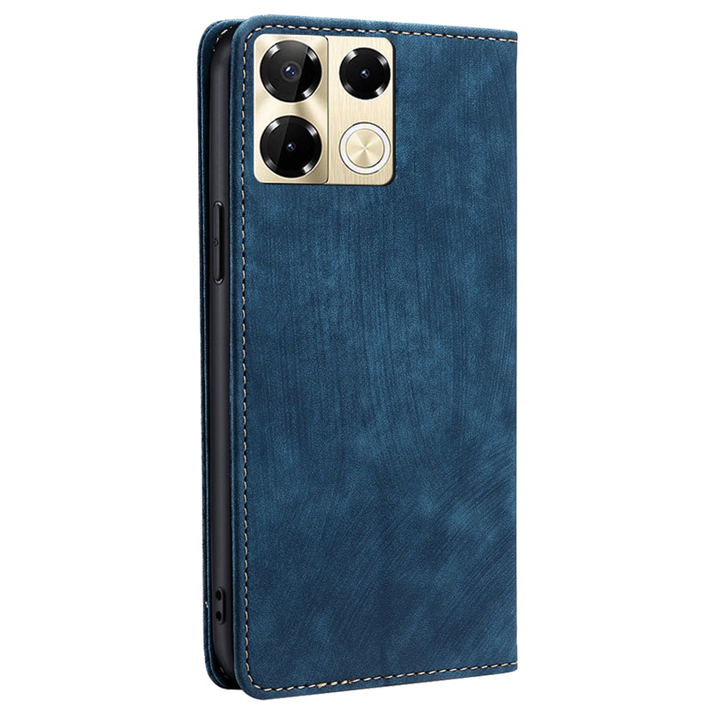 For Transsion Infinix Note 40 Pro 5G Case RFID Blocking Leather Phone Wallet Cover - Blue