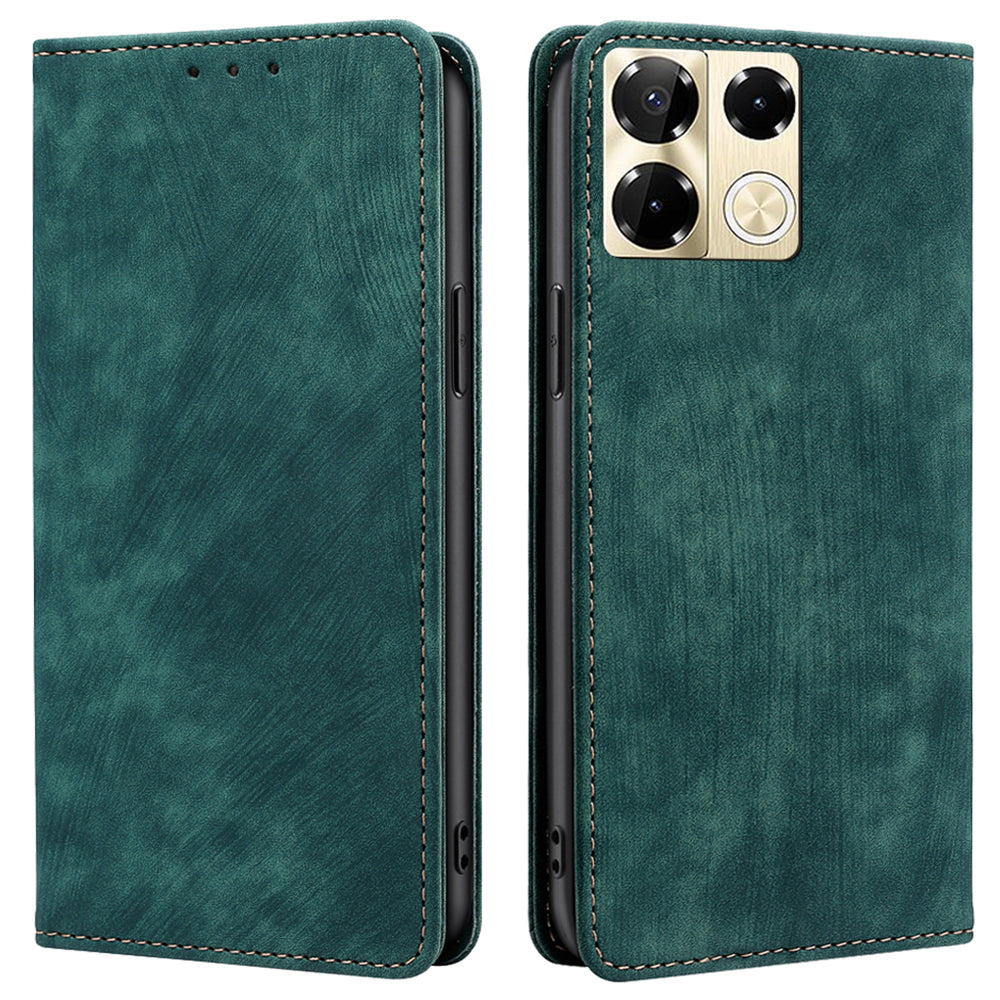 For Transsion Infinix Note 40 Pro 5G Case RFID Blocking Leather Phone Wallet Cover - Green
