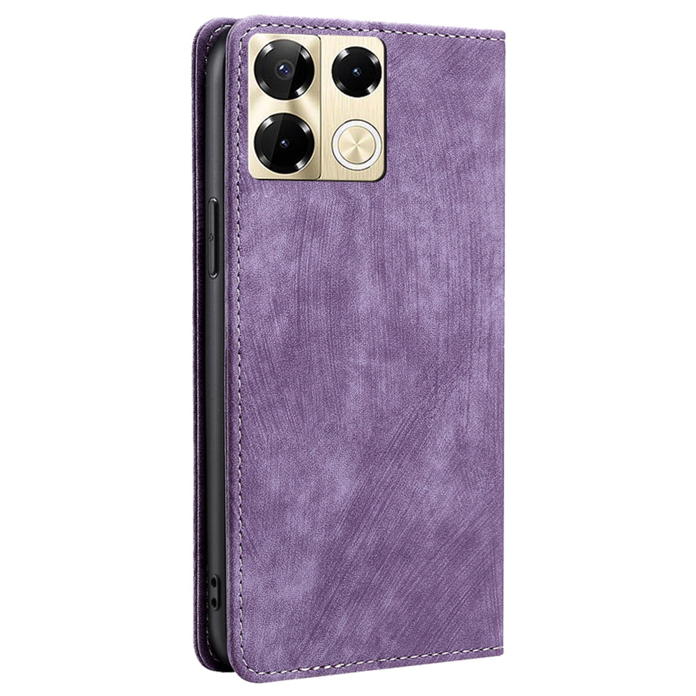 For Transsion Infinix Note 40 Pro 5G Case RFID Blocking Leather Phone Wallet Cover - Purple