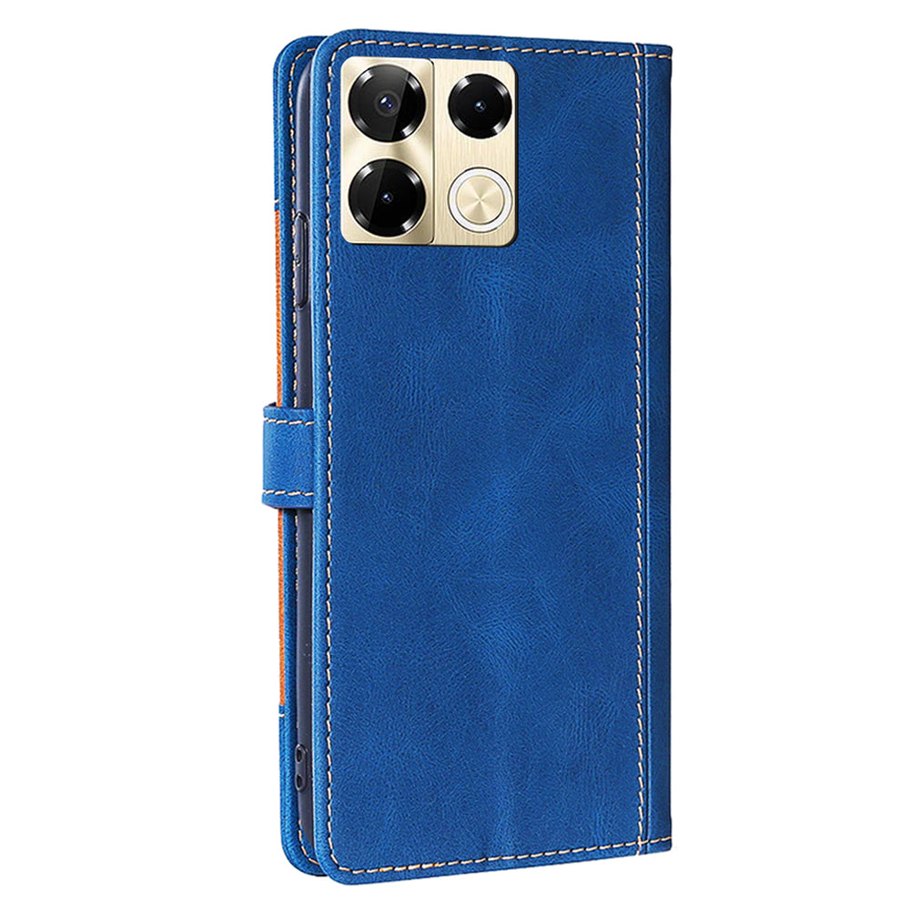For Transsion Infinix Note 40 Pro 5G Case Skin-touch Leather Wallet Stand Phone Cover - Blue