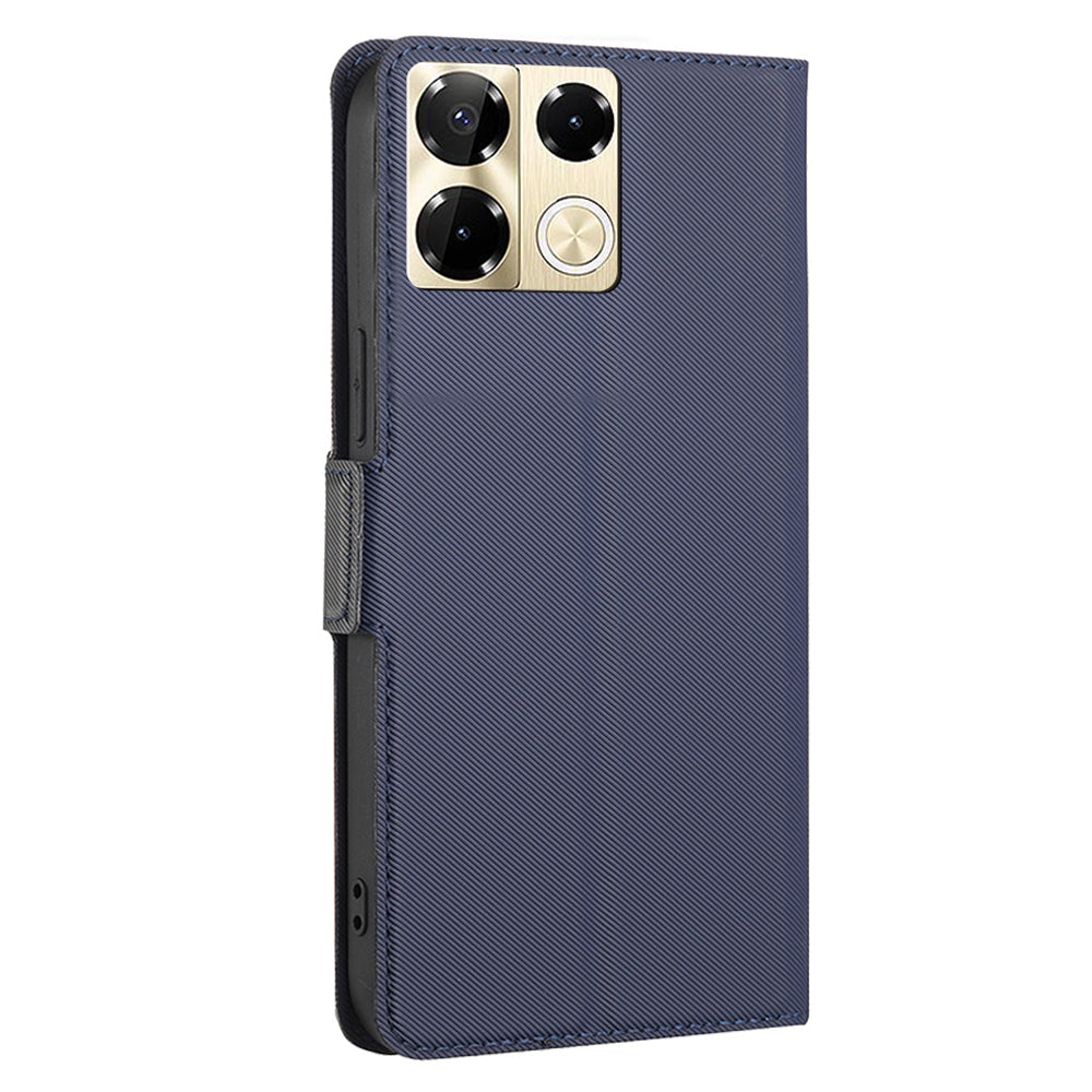For Transsion Infinix Note 40 Pro 5G Case Twill Texture Leather Card Holders Smart Phone Cover - Blue