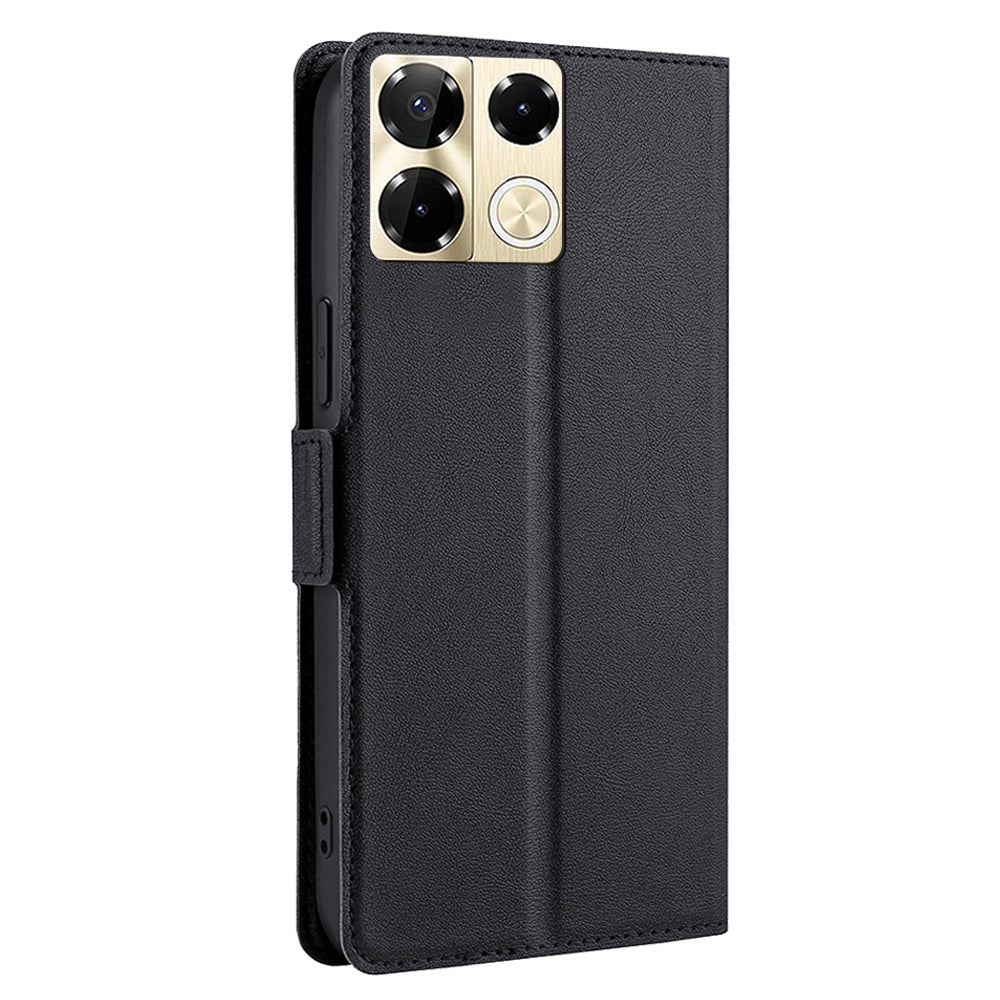 For Transsion Infinix Note 40 Pro 5G Leather Case Card Slots Phone Stand Cover - Black