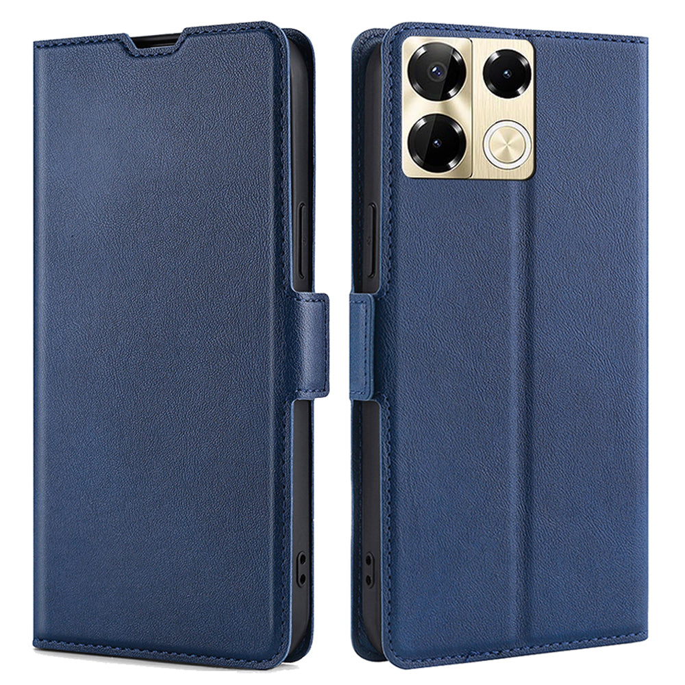 For Transsion Infinix Note 40 Pro 5G Leather Case Card Slots Phone Stand Cover - Blue