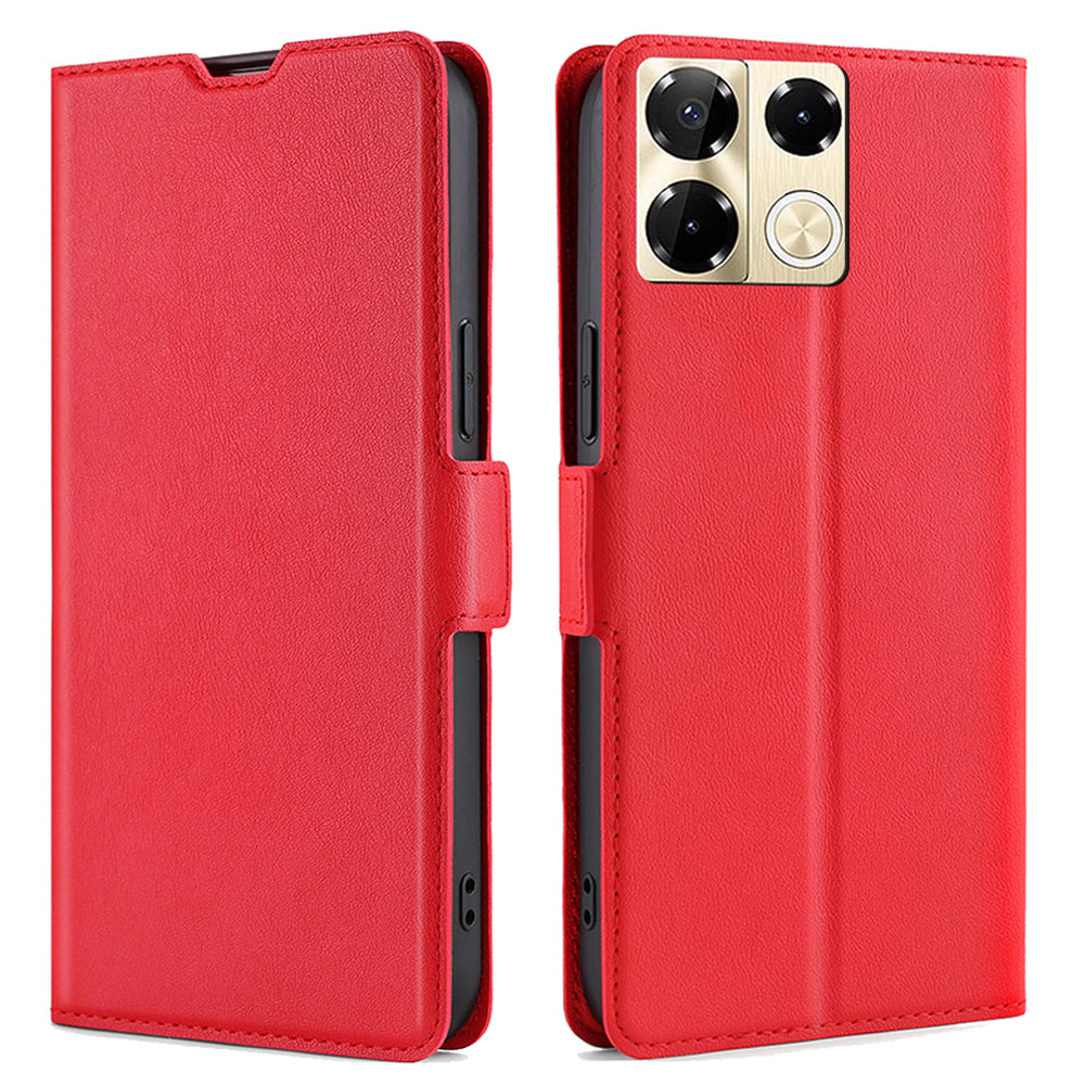 For Transsion Infinix Note 40 Pro 5G Leather Case Card Slots Phone Stand Cover - Red