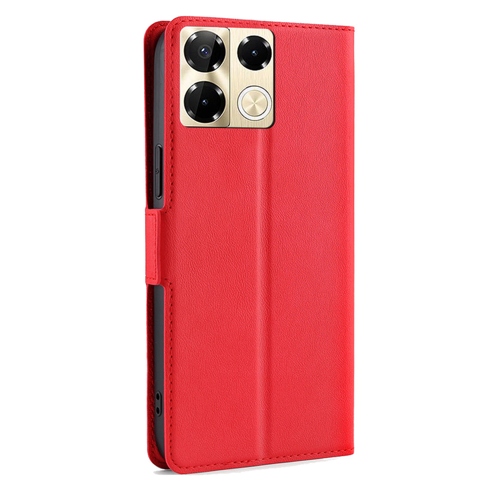 For Transsion Infinix Note 40 Pro 5G Leather Case Card Slots Phone Stand Cover - Red