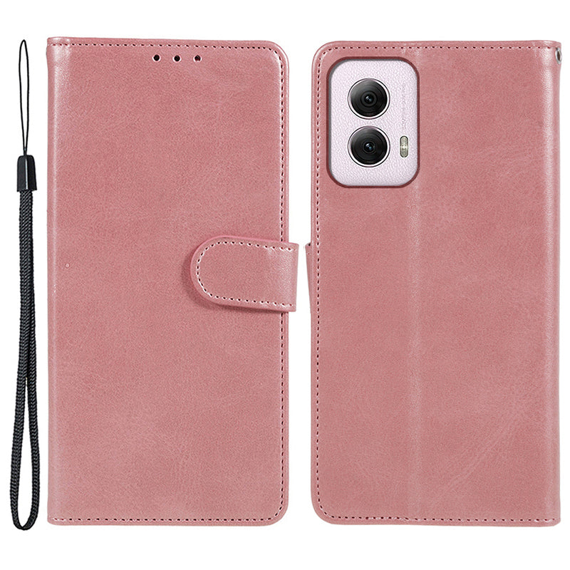 For Motorola Moto G Power (2024) Case Wallet Leather Phone Cover Mobile Accessories Supplier - Rose Gold