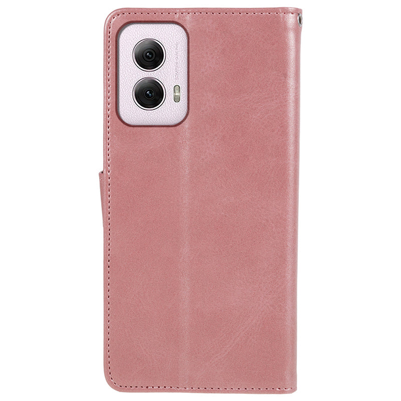 For Motorola Moto G Power (2024) Case Wallet Leather Phone Cover Mobile Accessories Supplier - Rose Gold