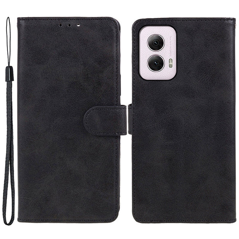 For Motorola Moto G Power (2024) Case Wallet Leather Phone Cover Mobile Accessories Supplier - Black