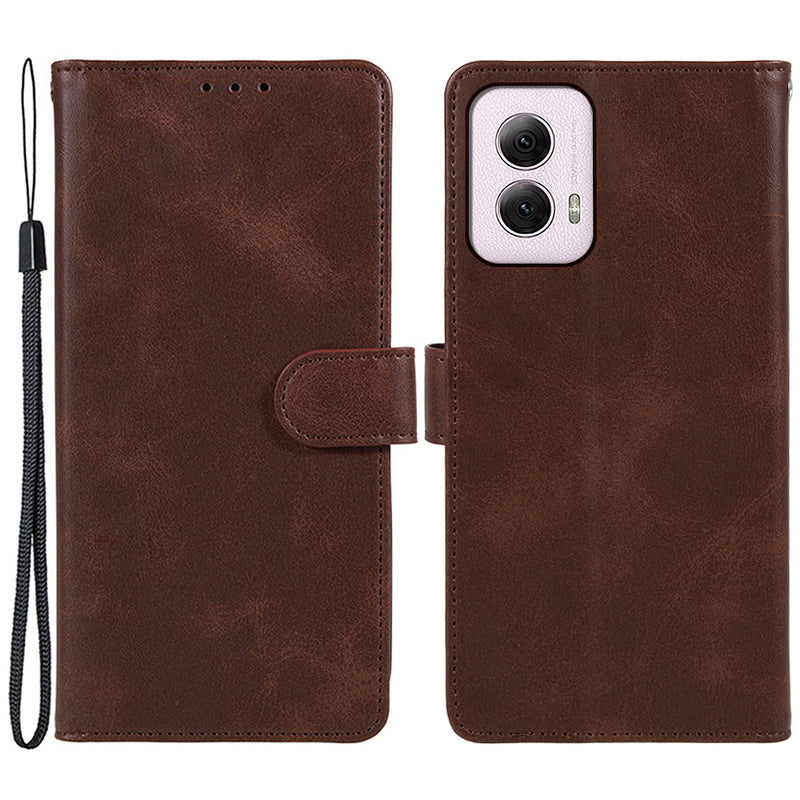 For Motorola Moto G Power (2024) Case Wallet Leather Phone Cover Mobile Accessories Supplier - Brown