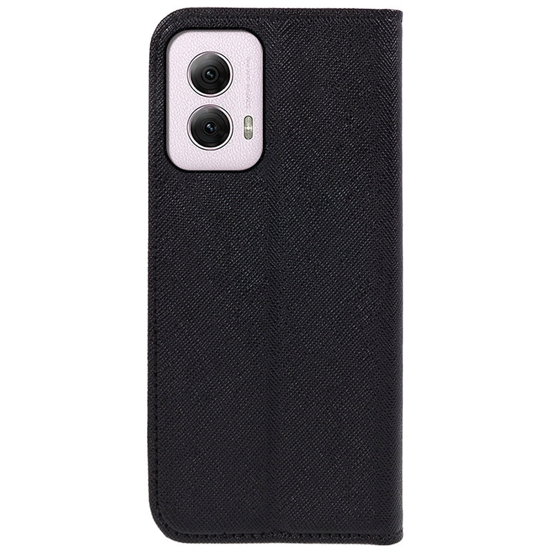 For Motorola Moto G Power (2024) Phone Case Cross Texture Leather Cover Cell Phone Accessory Wholesale - Black