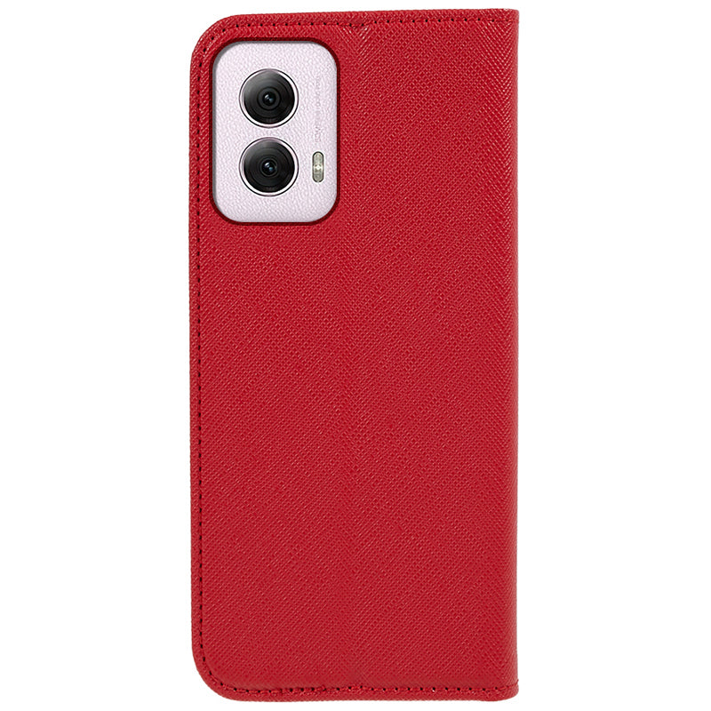 For Motorola Moto G Power (2024) Phone Case Cross Texture Leather Cover Cell Phone Accessory Wholesale - Red