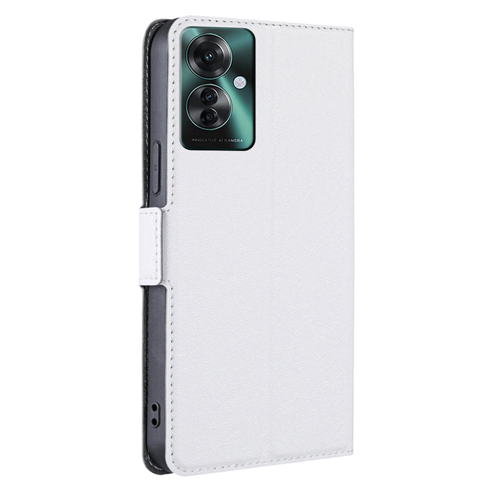 For Oppo Reno11 F 5G / F25 Pro 5G Wholesale Phone Case Card Slots Leather Stand Cover - White
