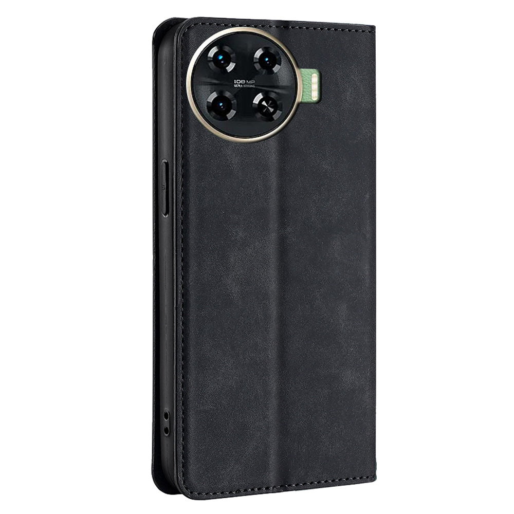 For Transsion Tecno Spark 20 Pro+ PU+TPU Wallet Phone Case Mobile Accessories Wholesale - Black