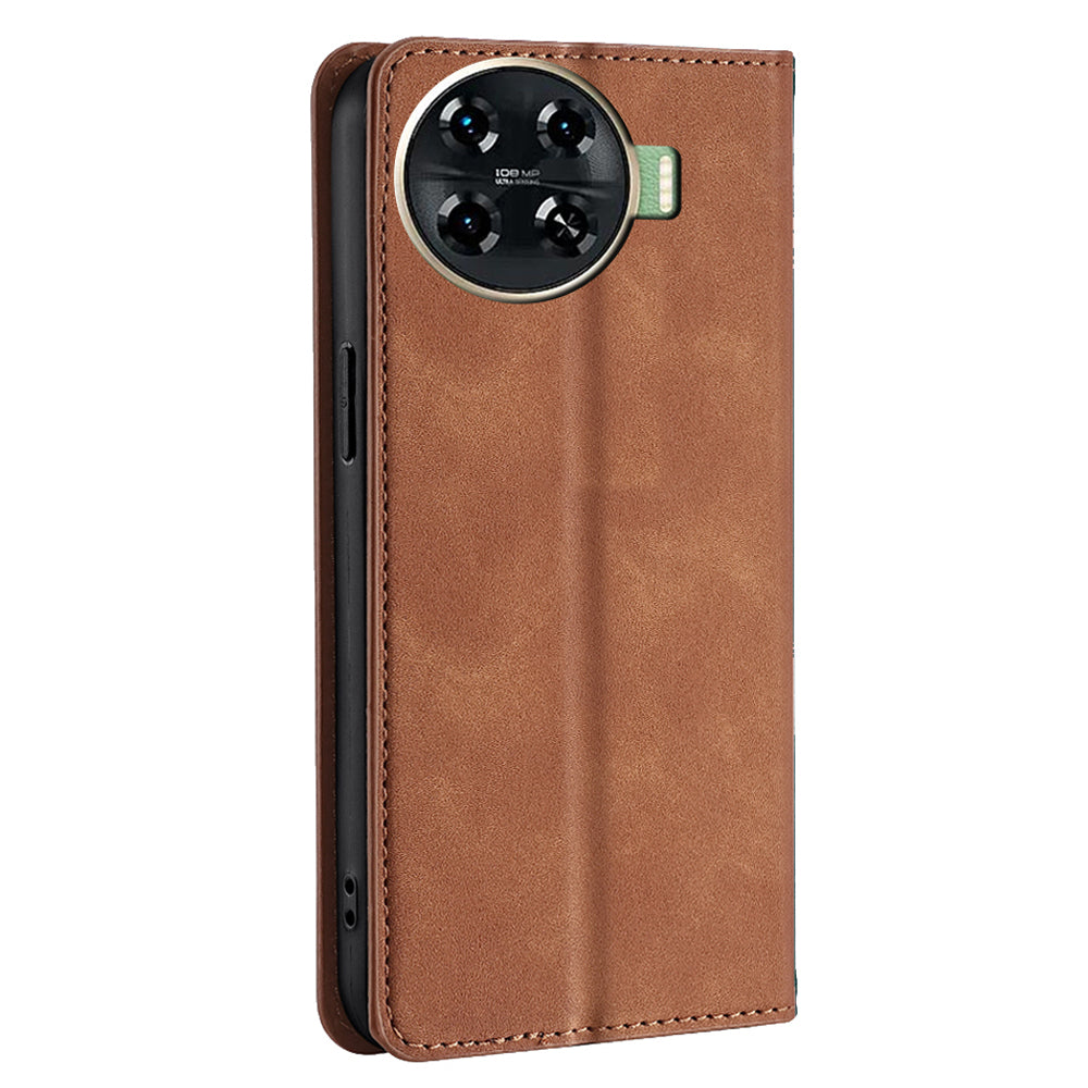 For Transsion Tecno Spark 20 Pro+ PU+TPU Wallet Phone Case Mobile Accessories Wholesale - Light Brown