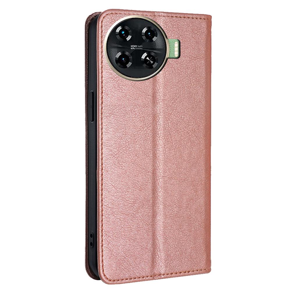 For Transsion Tecno Spark 20 Pro+ Leather Wallet Case Phone Accessories Distributors - Rose Gold