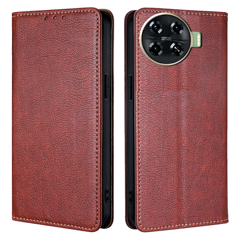 For Transsion Tecno Spark 20 Pro+ Leather Wallet Case Phone Accessories Distributors - Brown
