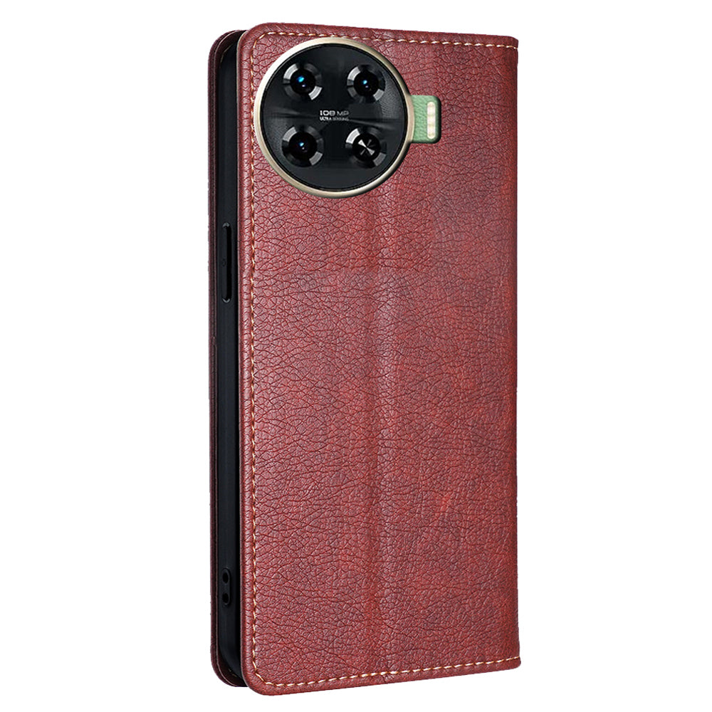 For Transsion Tecno Spark 20 Pro+ Leather Wallet Case Phone Accessories Distributors - Brown