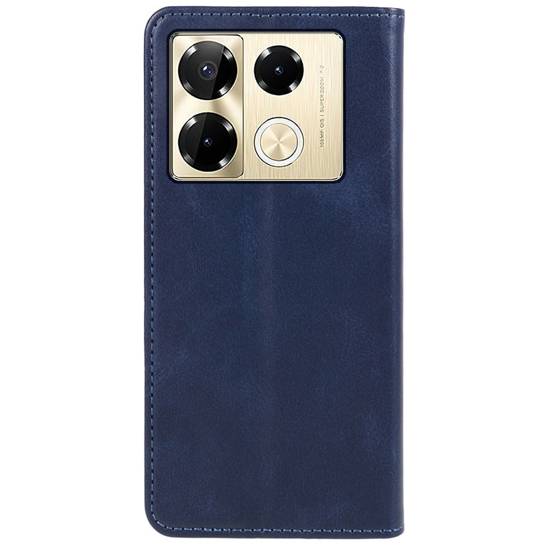 For Transsion Infinix Note 40 Pro 4G / 5G / Infinix Note 40 Pro+ Case Magnetic Flip Leather Phone Cover - Blue
