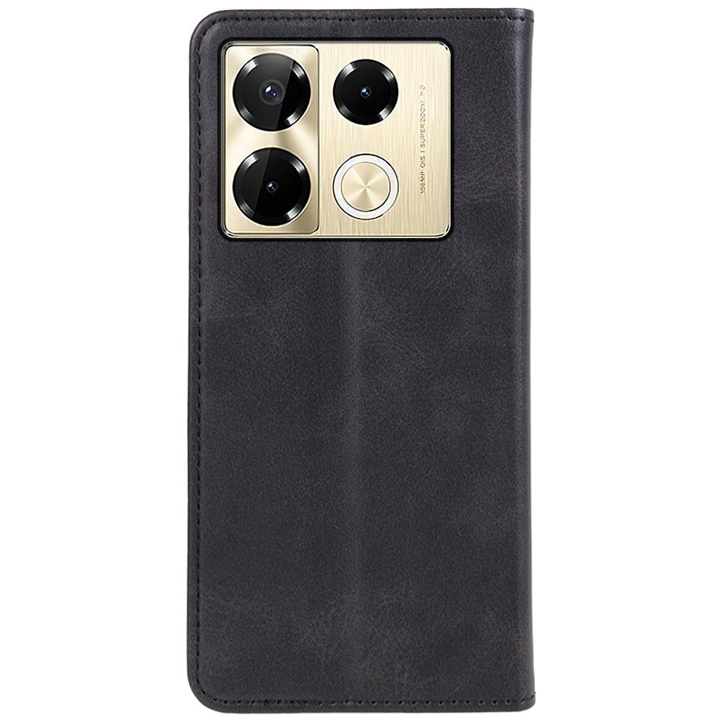 For Transsion Infinix Note 40 Pro 4G / 5G / Infinix Note 40 Pro+ Case Magnetic Flip Leather Phone Cover - Black