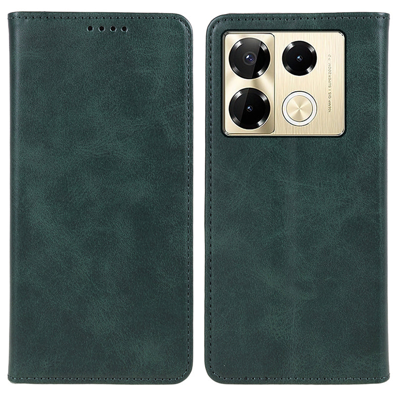 For Transsion Infinix Note 40 Pro 4G / 5G / Infinix Note 40 Pro+ Case Magnetic Flip Leather Phone Cover - Green