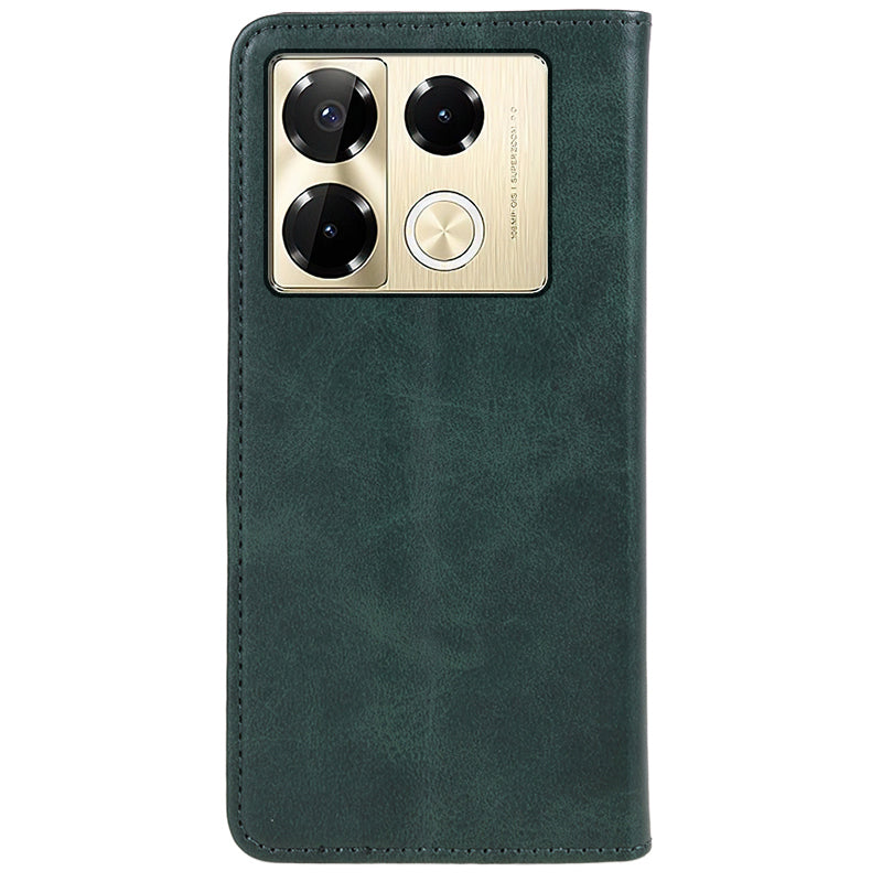 For Transsion Infinix Note 40 Pro 4G / 5G / Infinix Note 40 Pro+ Case Magnetic Flip Leather Phone Cover - Green