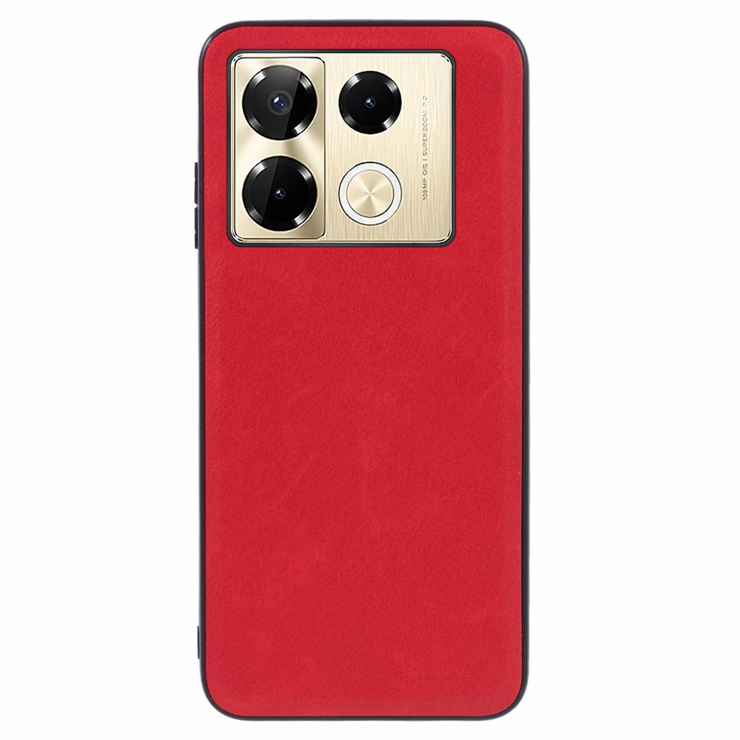 For Transsion Infinix Note 40 Pro 4G / 5G / Infinix Note 40 Pro+ Case Retro PU Leather Coating Phone Back Cover - Red