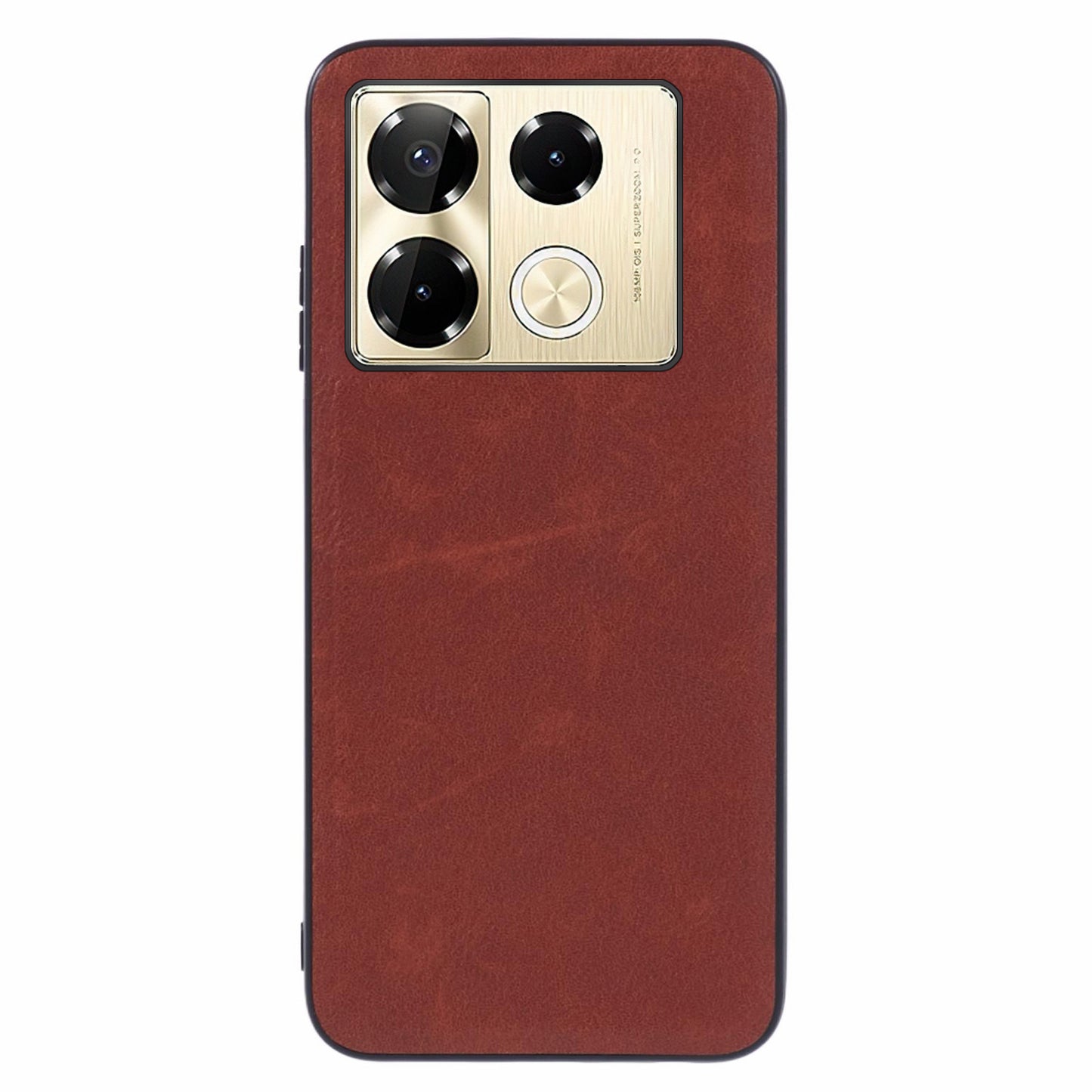 For Transsion Infinix Note 40 Pro 4G / 5G / Infinix Note 40 Pro+ Case Retro PU Leather Coating Phone Back Cover - Brown
