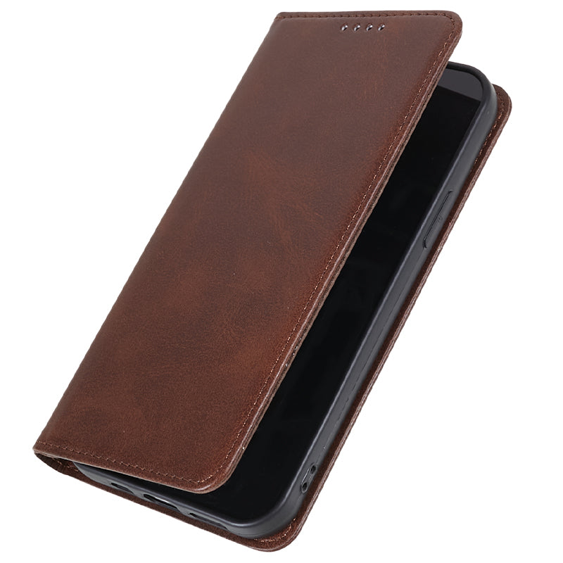 For Transsion Infinix Zero 5G 2023 Leather Case 3 Card Slots Magnetic Closure Phone Cover - Brown