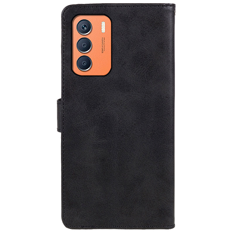 For Transsion Infinix Zero 5G 2023 Mobile Accessories Supplier Calf PU Leather Case Wallet Phone Cover - Black