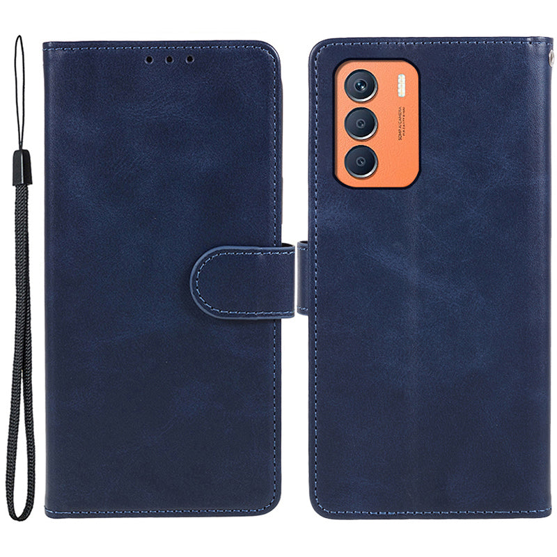 For Transsion Infinix Zero 5G 2023 Mobile Accessories Supplier Calf PU Leather Case Wallet Phone Cover - Blue