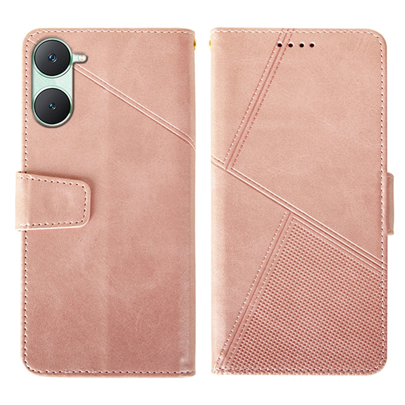 IDEWEI For vivo Y03 Leather Case Calf Texture Wallet Phone Cover Mobile Accessories Wholesale - Pink