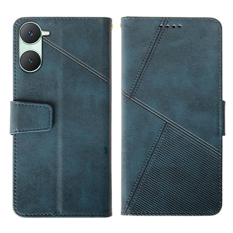 IDEWEI For vivo Y03 Leather Case Calf Texture Wallet Phone Cover Mobile Accessories Wholesale - Blue