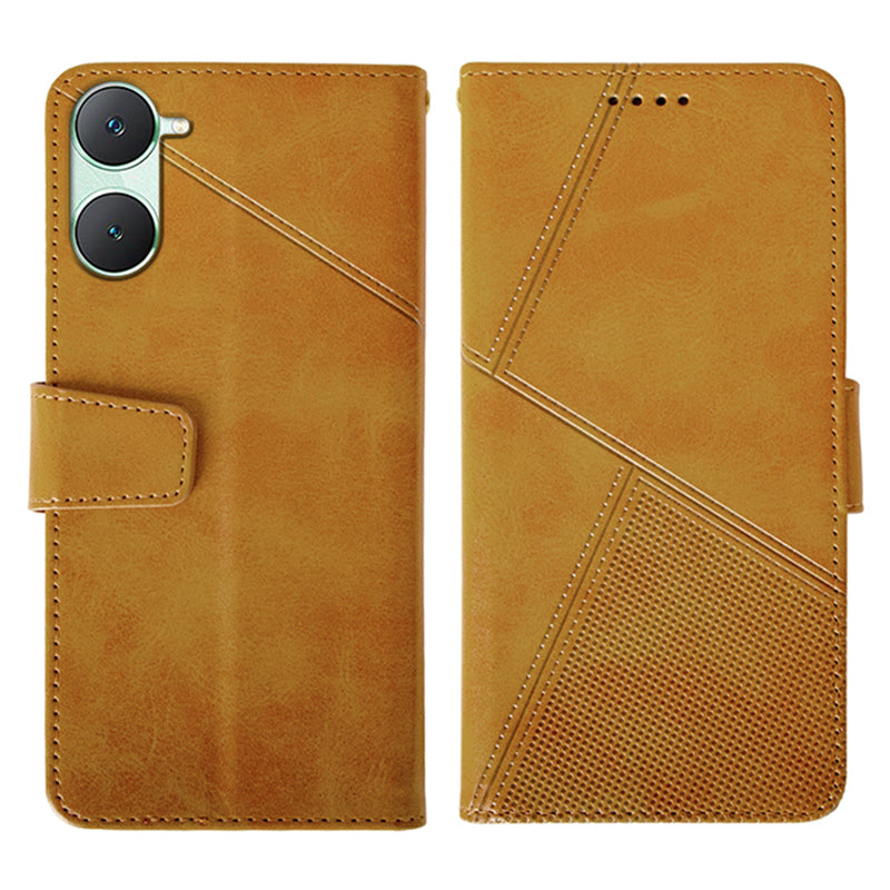 IDEWEI For vivo Y03 Leather Case Calf Texture Wallet Phone Cover Mobile Accessories Wholesale - Orange