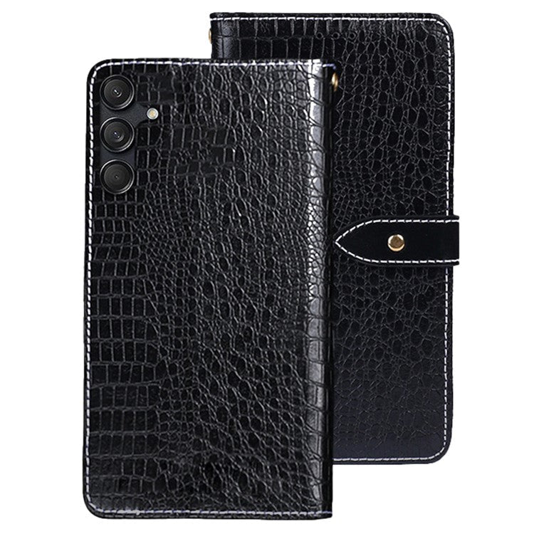 IDEWEI For Samsung Galaxy M55 5G / C55 5G / F55 5G Wallet Case Crocodile Texture Stand Phone Cover - Black